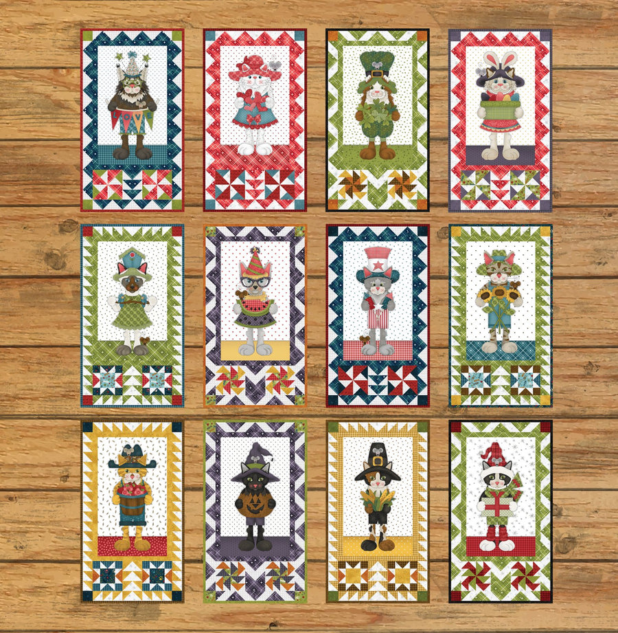 Hat on a Cat Mini Quilts Block of the Month Pattern