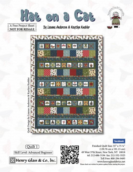 Hat on a Cat Quilt 1 Pattern (FREE Digital Download)