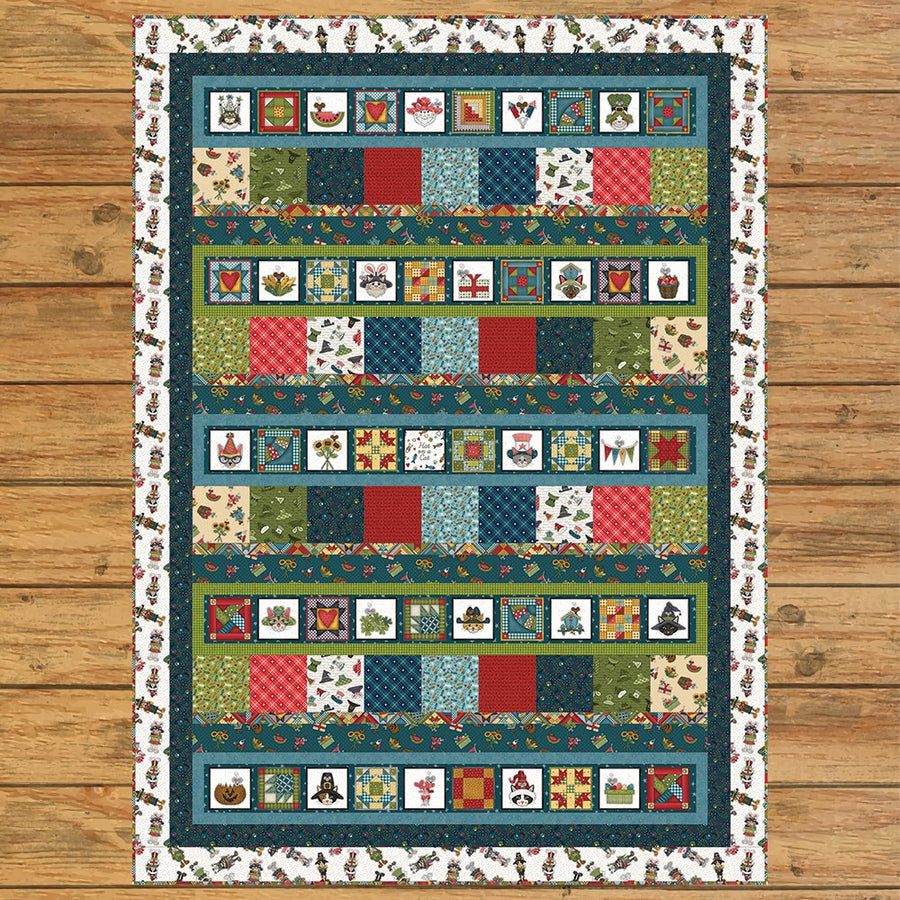Hat on a Cat Block & Strip Quilt Kit