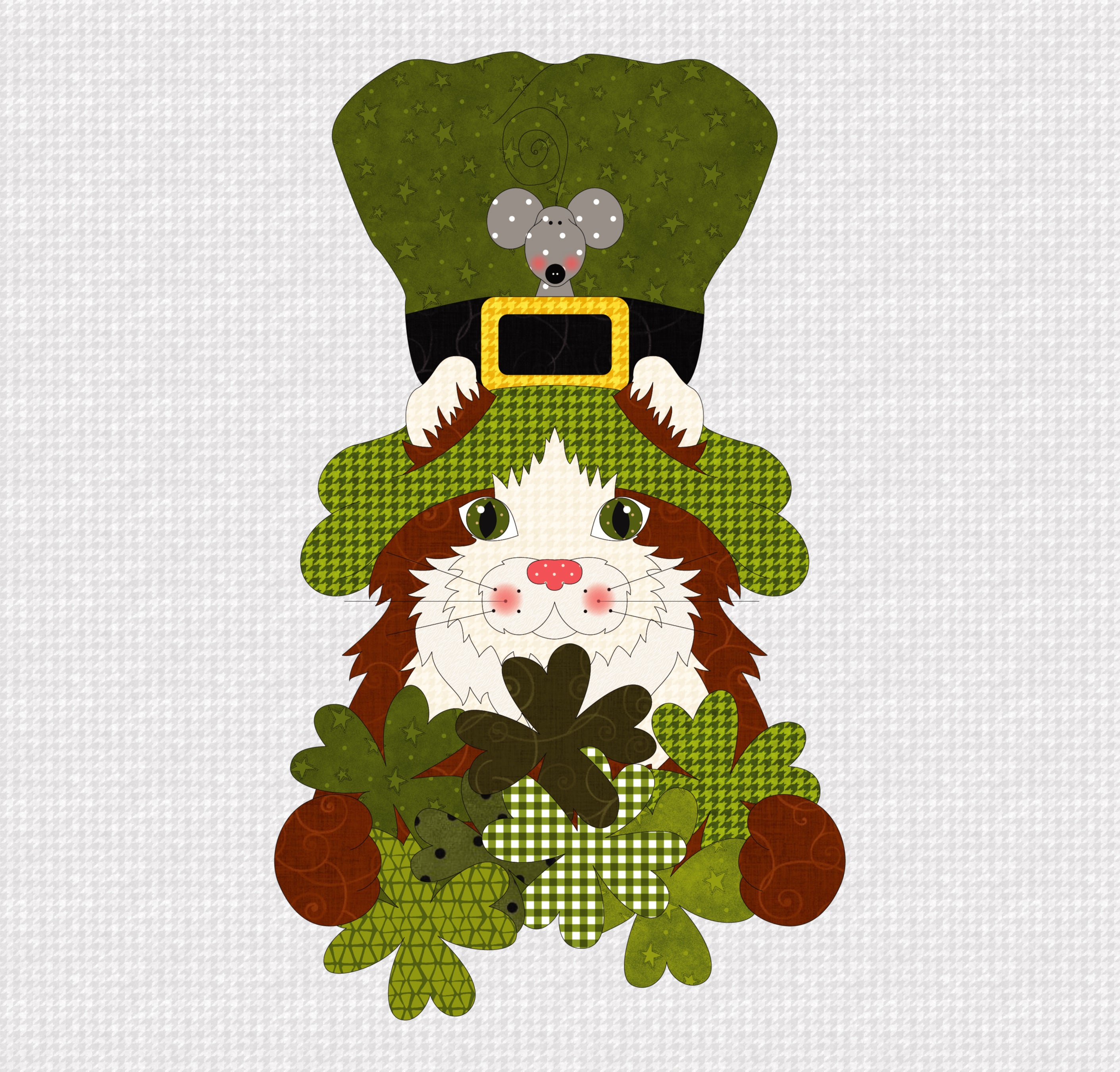American Curl Hat on a Cat Applique Pattern