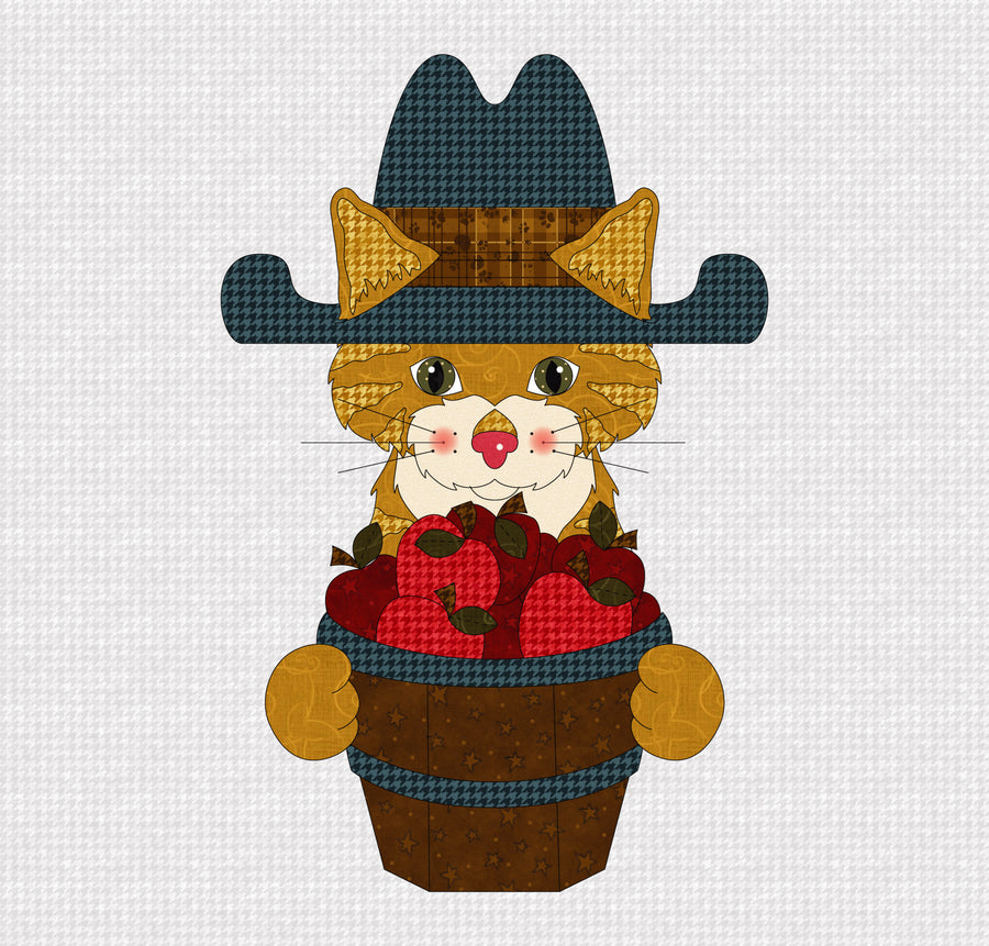 Tiger Hat On A Cat Applique