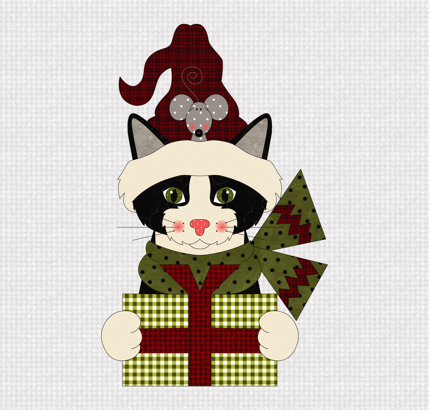 Tuxedo Hat On A Cat Applique