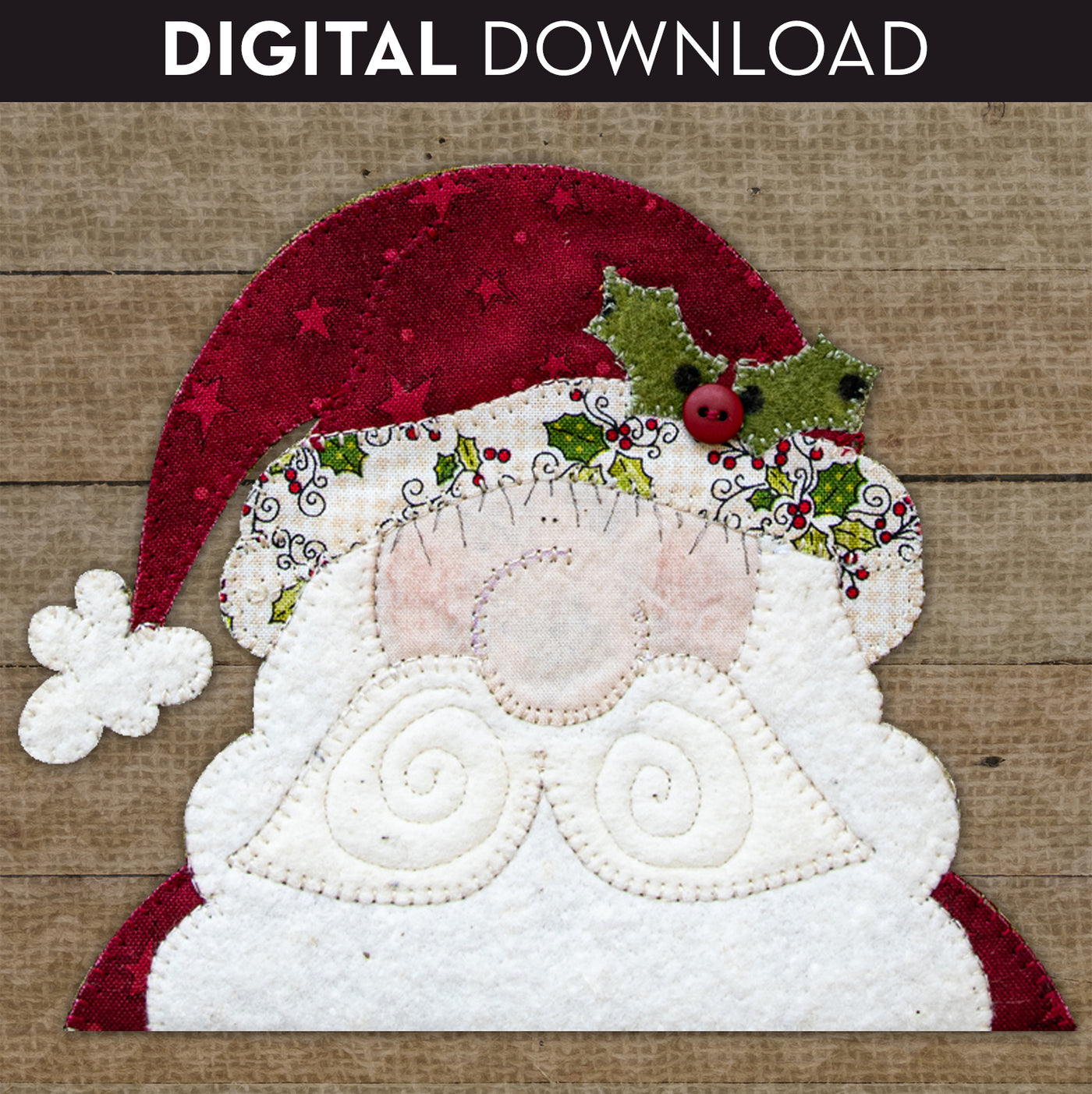 Holly Jolly Santa Applique