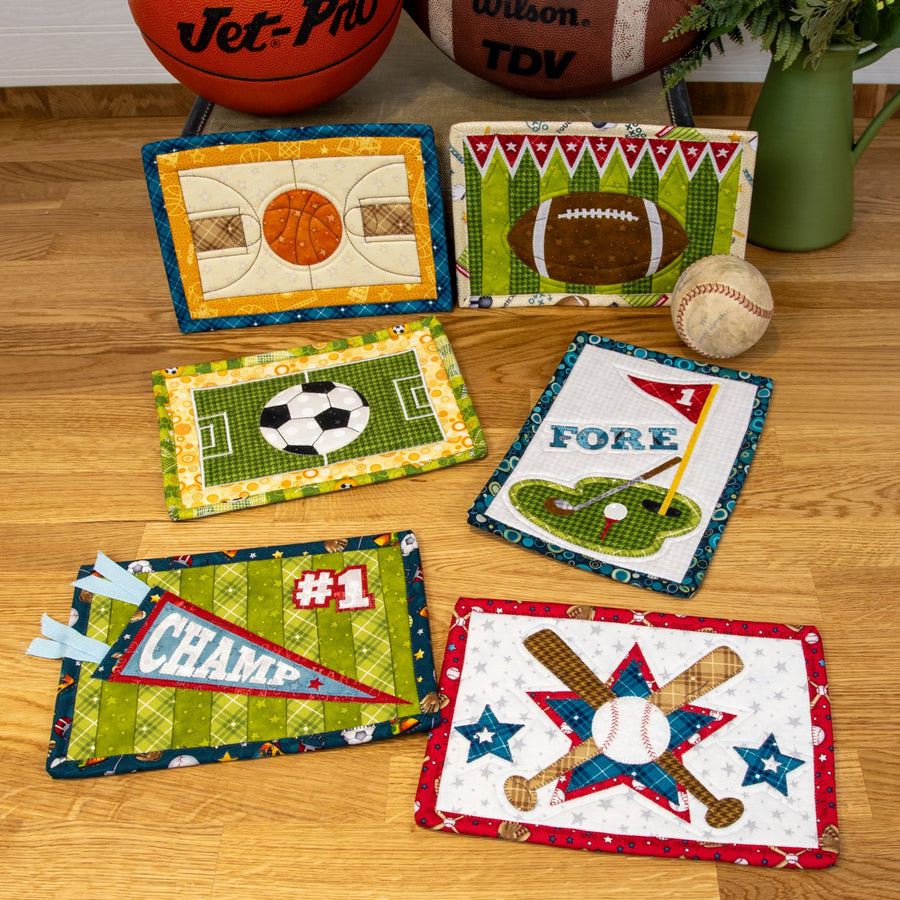 Sports Fanatics Mug Rugs Pattern
