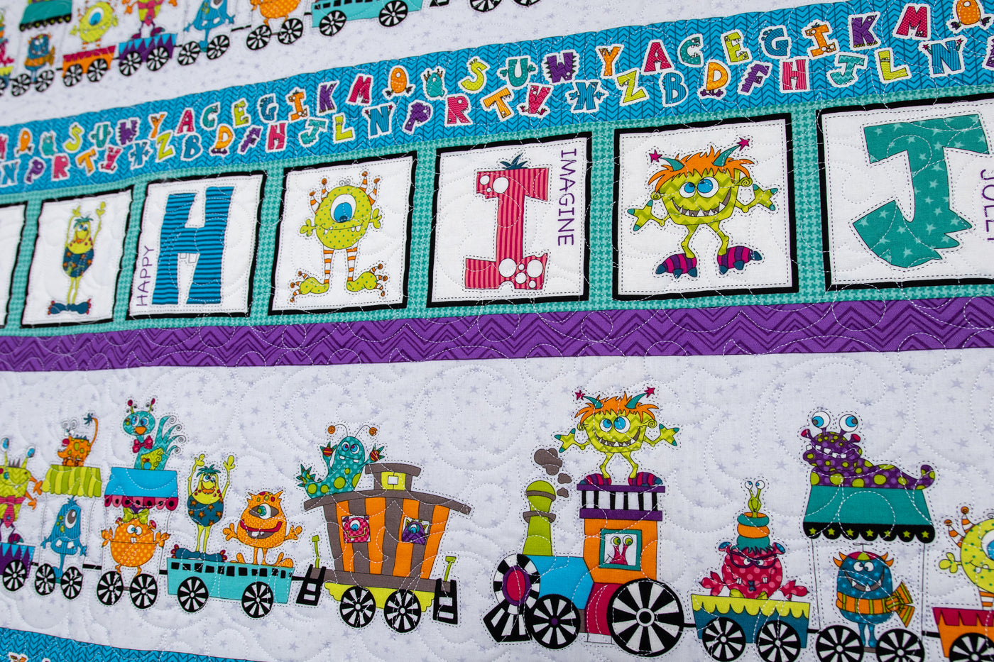 ABC Monster Train Quilt Kit