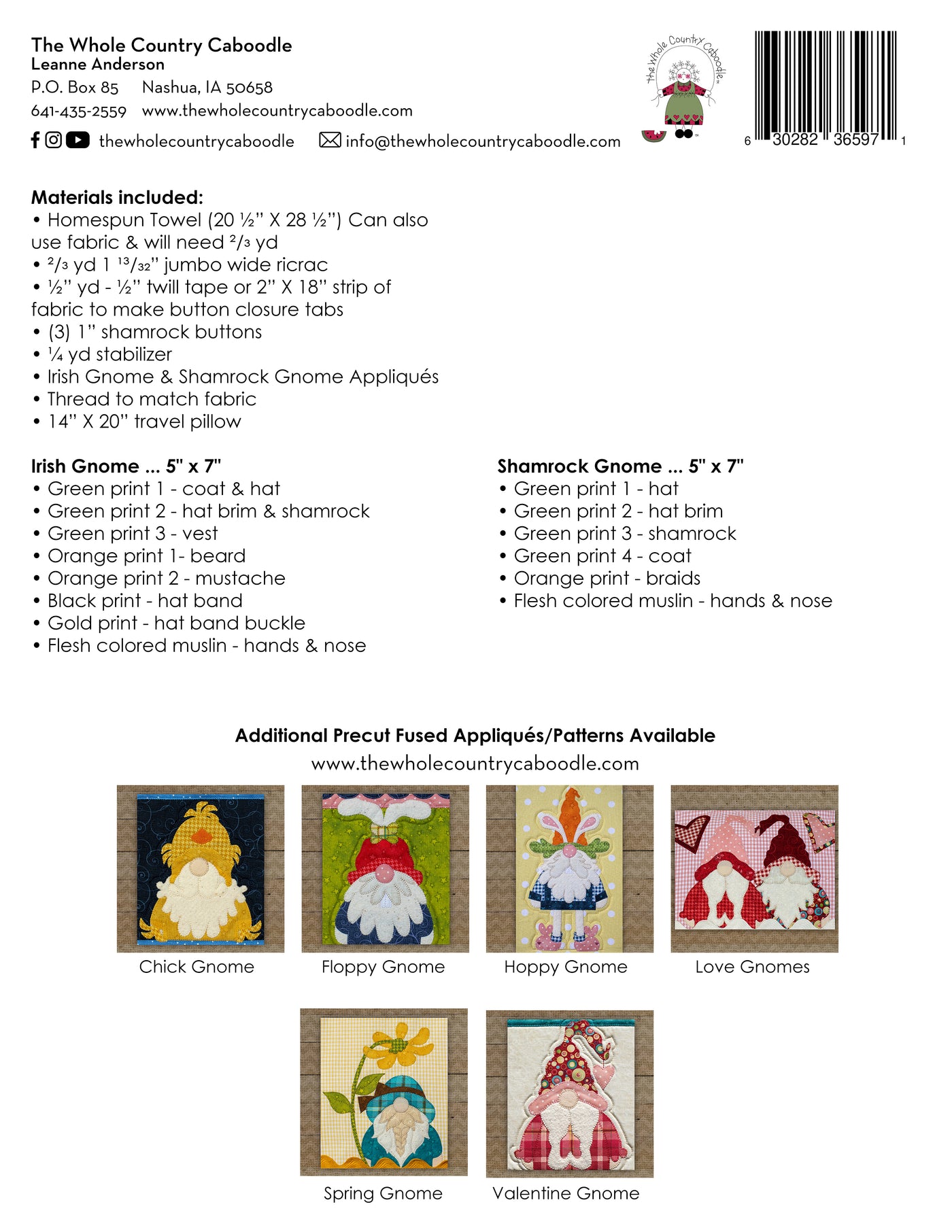 Irish Gnomes Applique Pillow Cover Kit