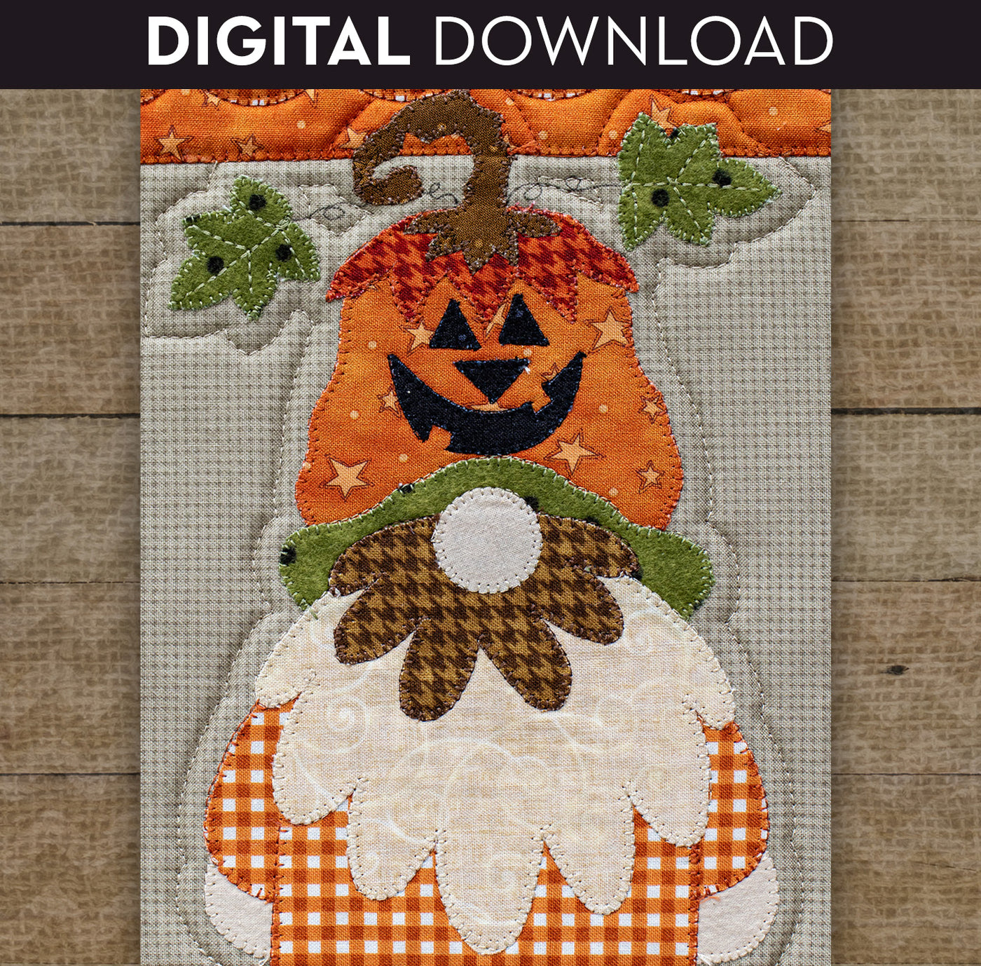 Jack O' Lantern Gnome Applique