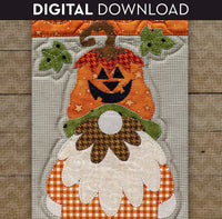 Jack O' Lantern Gnome Applique