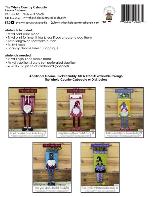 January Jack Frost Gnome Bucket Buddy Kit