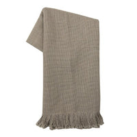 Tea Towel Solid Taupe with Fray Edge