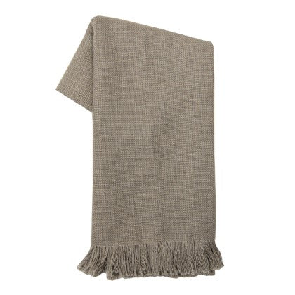 Tea Towel Solid Taupe with Fray Edge