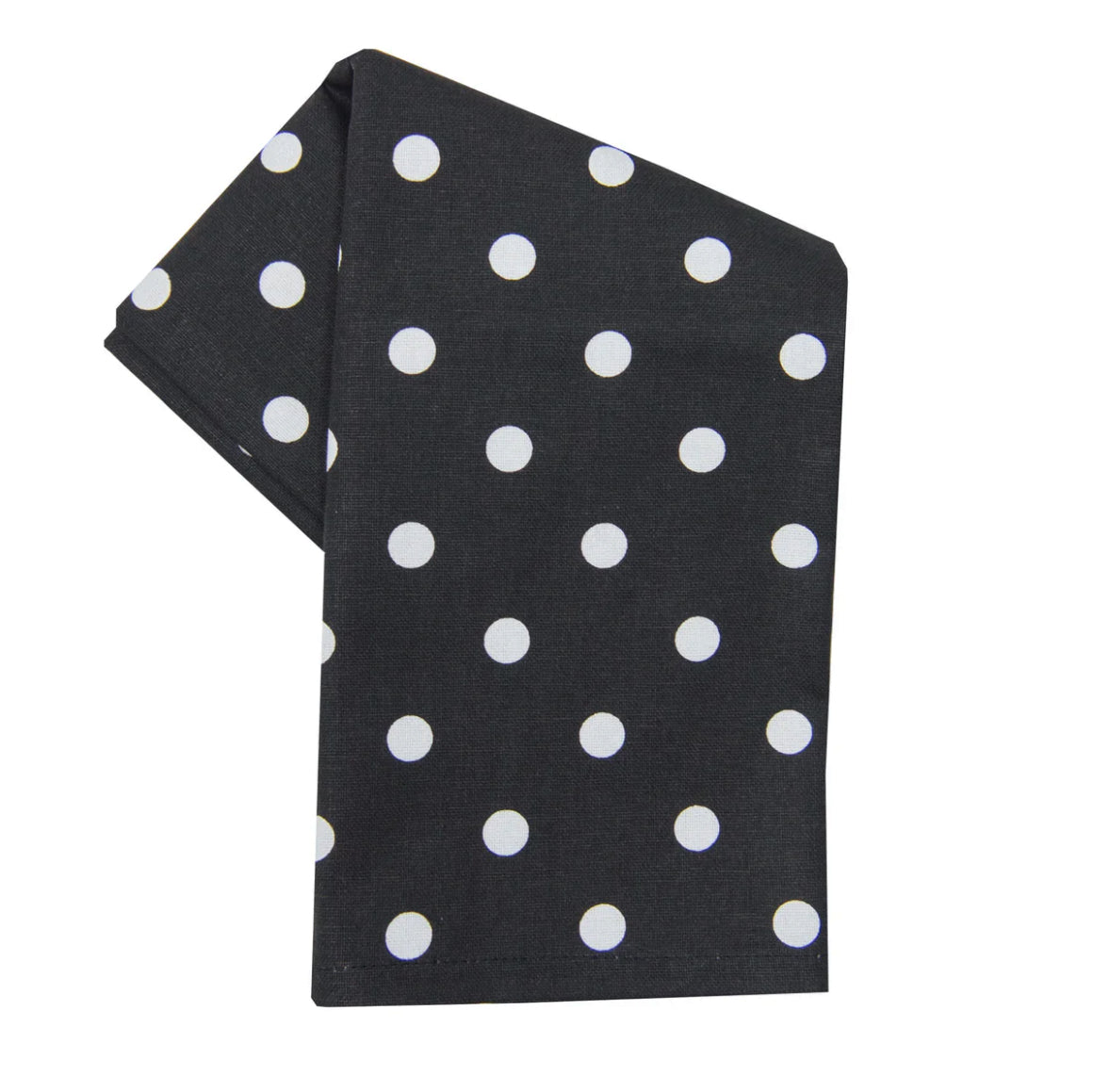 Tea Towel Polka Dots Black