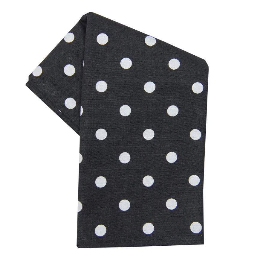 Tea Towel Polka Dots Black