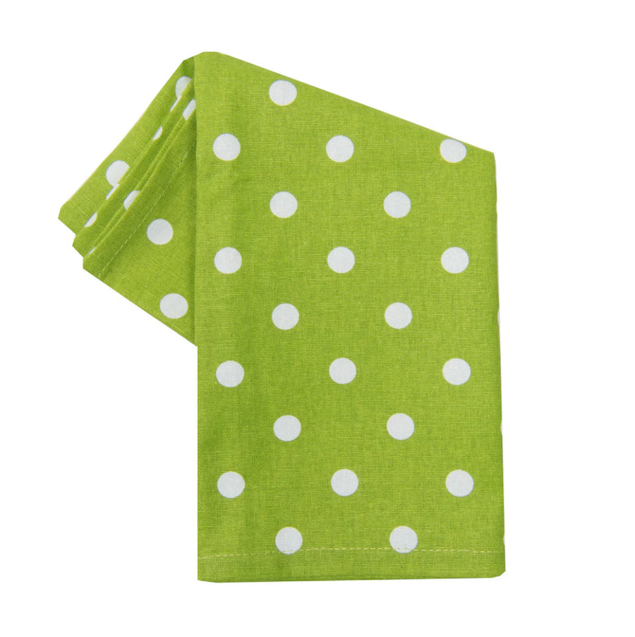 Tea Towel Polka Dots Lime Green