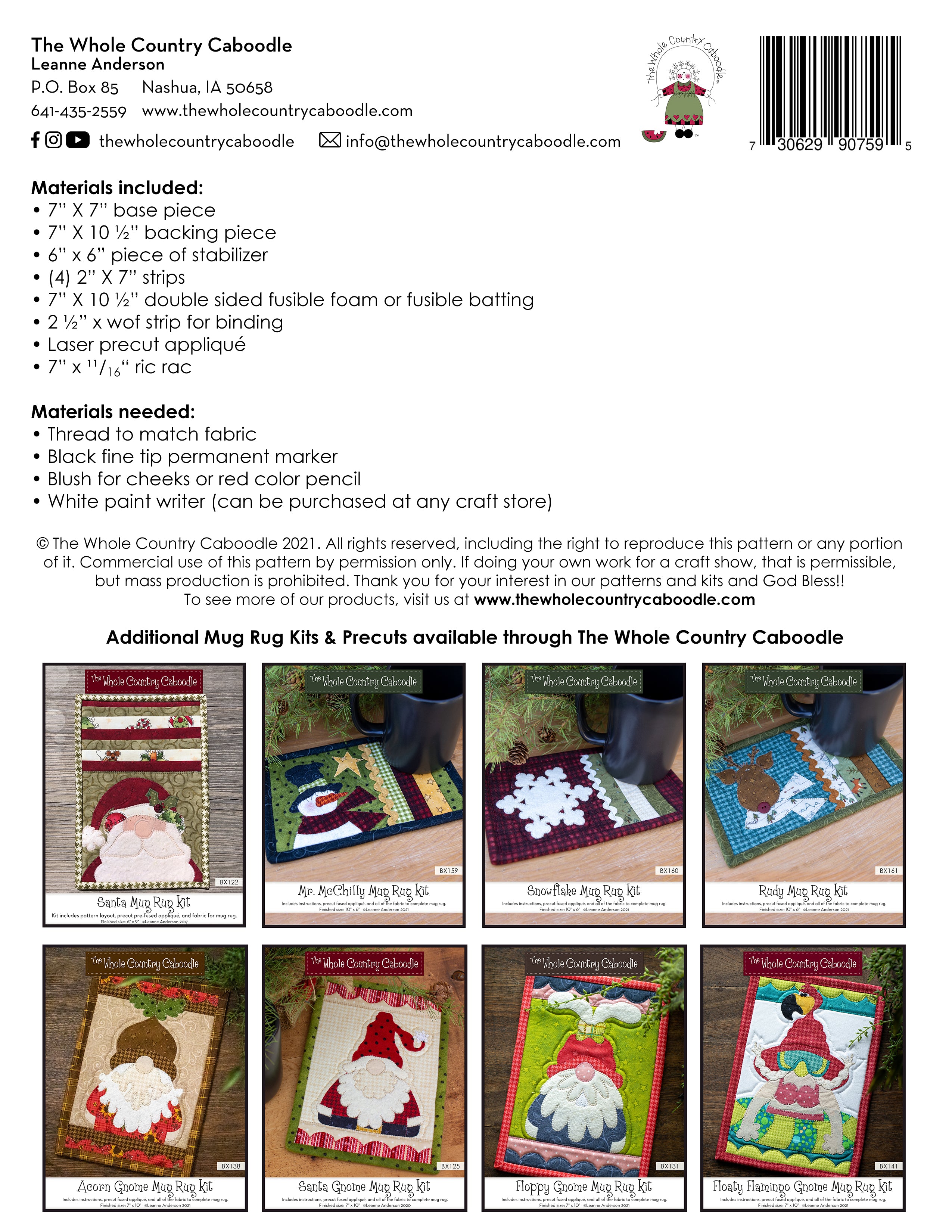 Kris Kringle Mug Rug Kit
