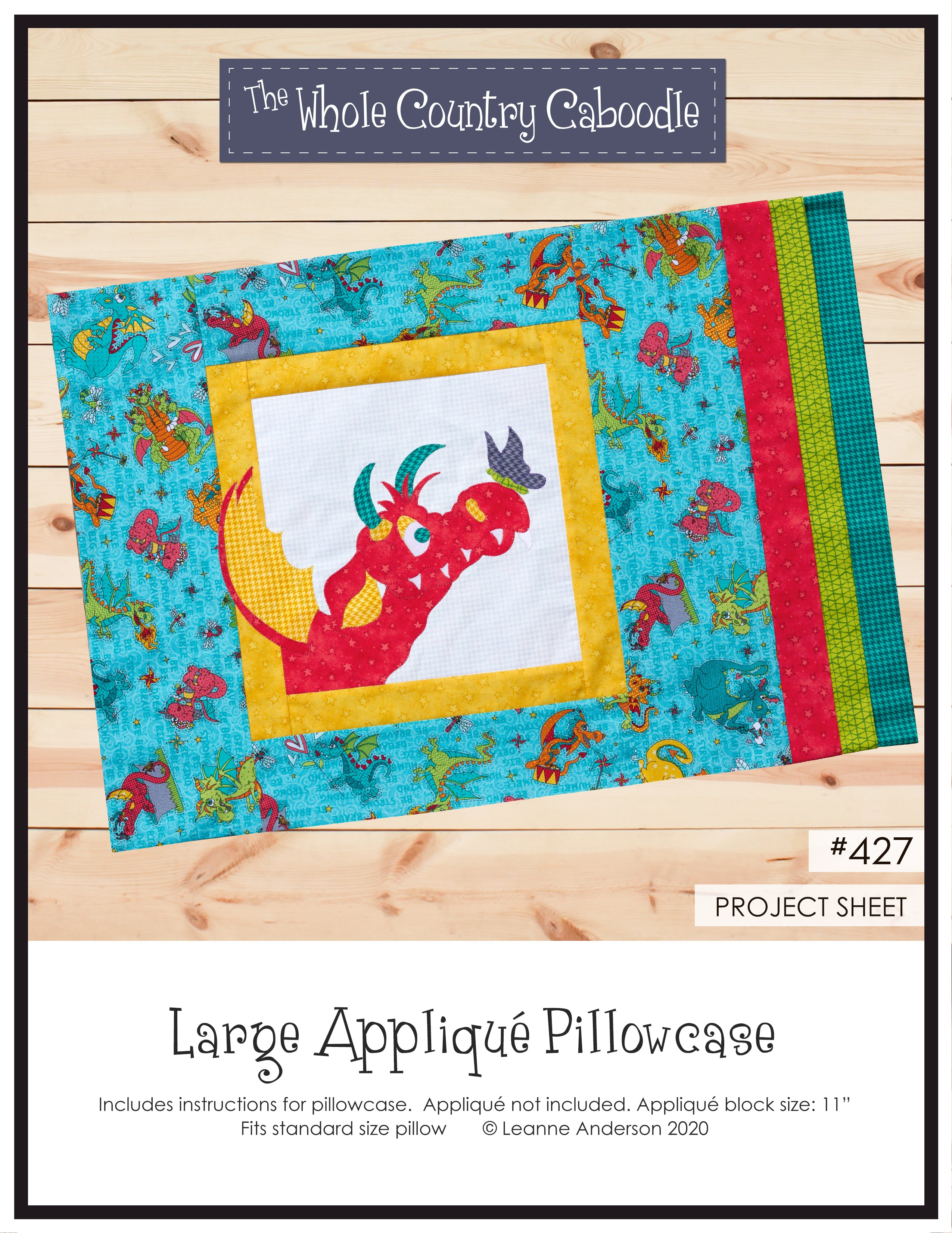 Large Applique Pillowcase Pattern (Applique not included)