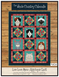 Live Love Meow Applique Quilt Pattern