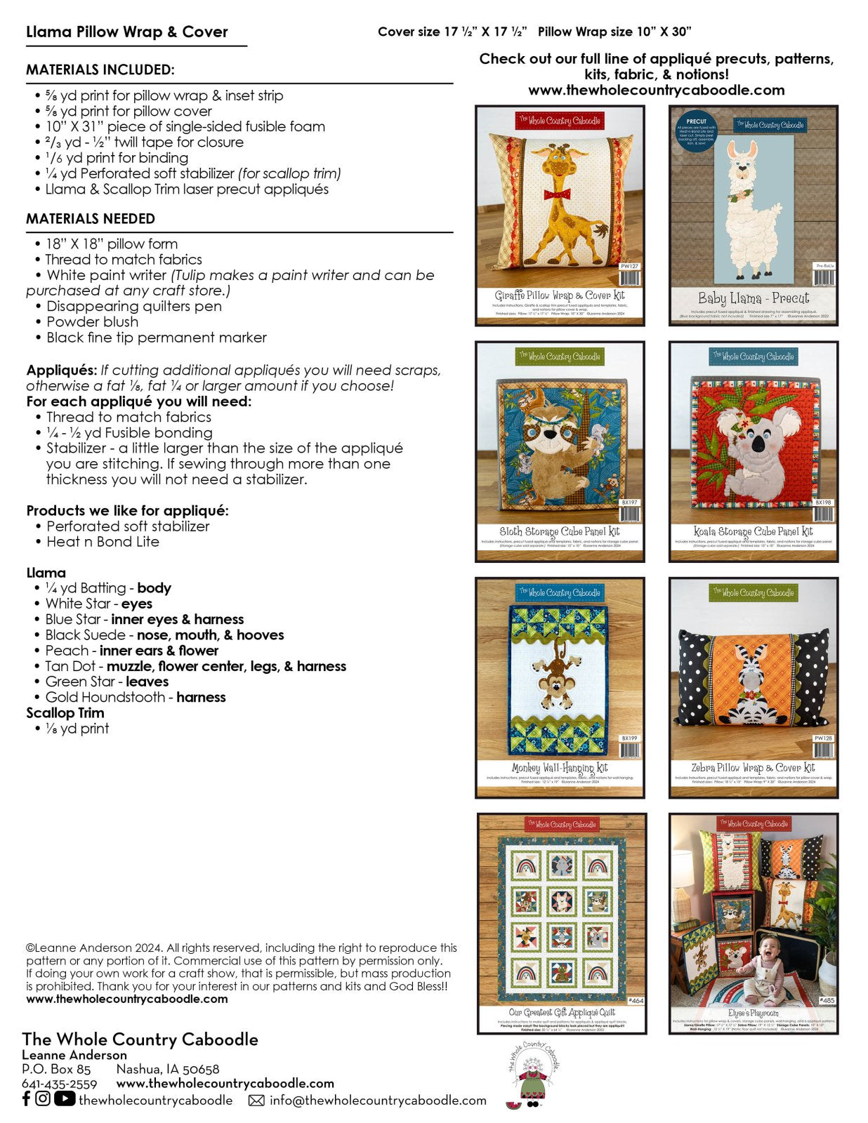 Llama Pillow Wrap & Cover Kit