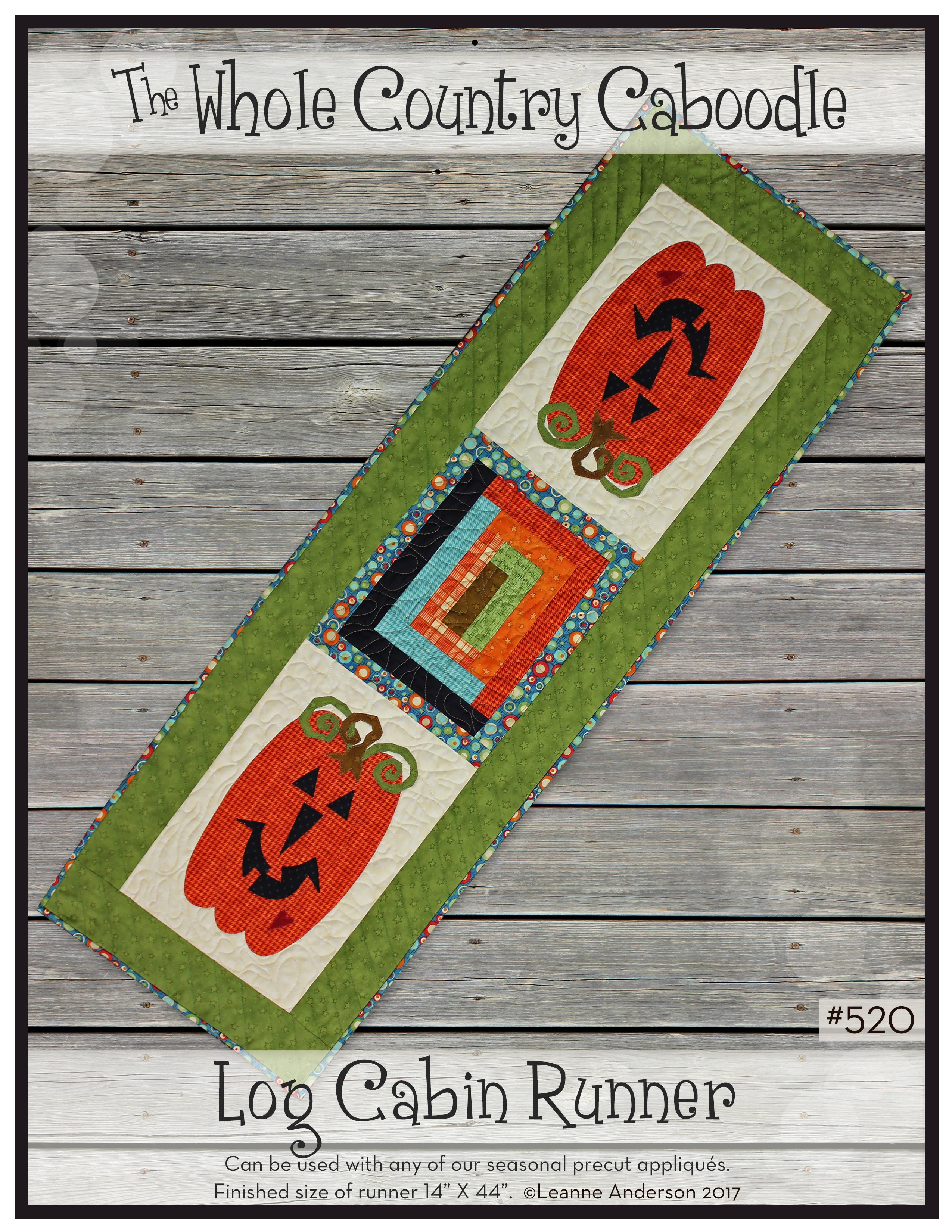 Log Cabin Runner (Applique not included)