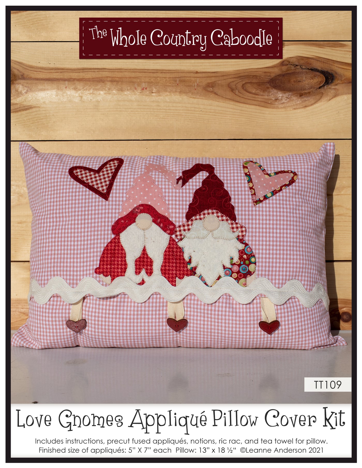 Love Gnomes Applique Pillow Cover Kit