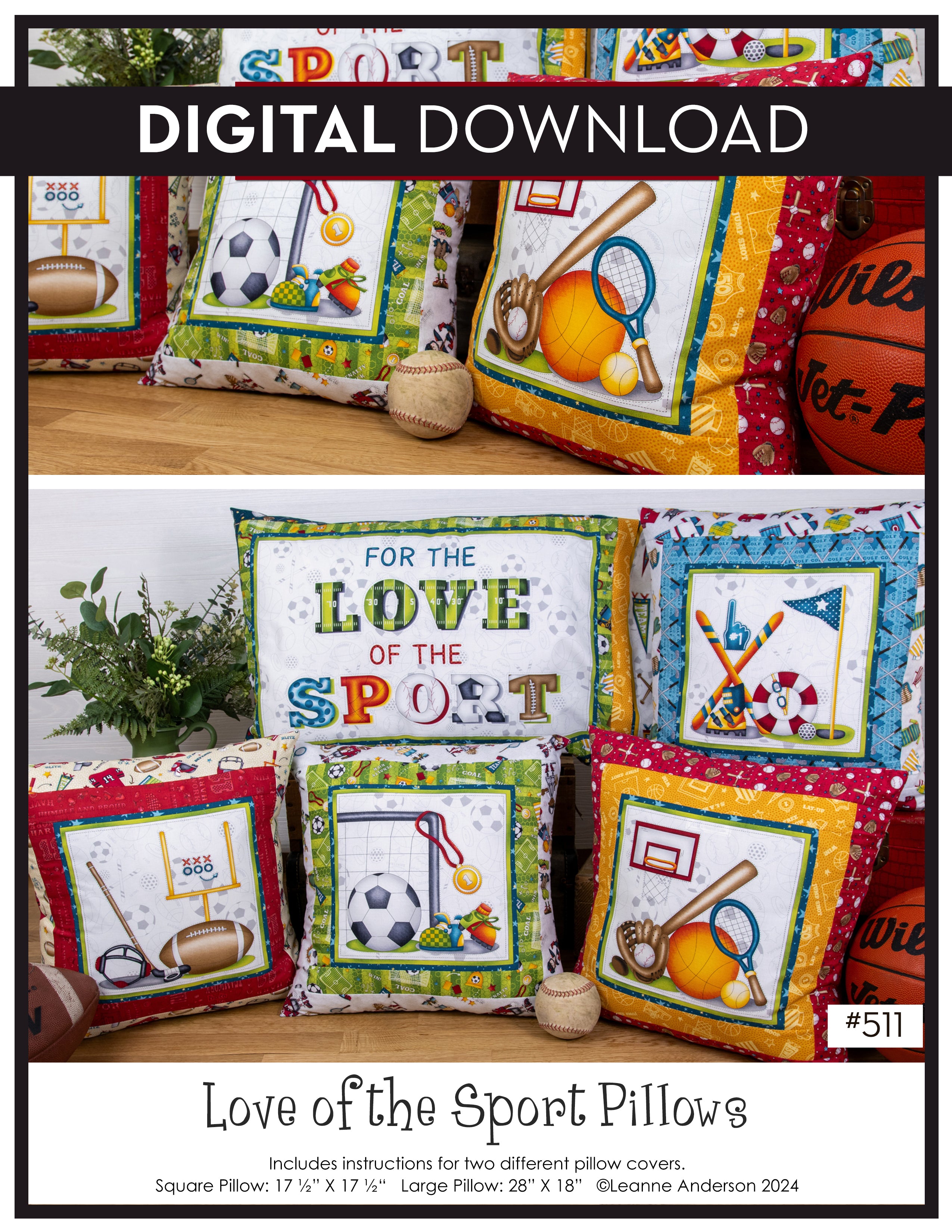 Love of the Sport Pillows Pattern