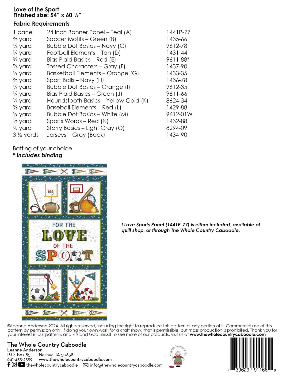 Love of the Sport Quilt Pattern