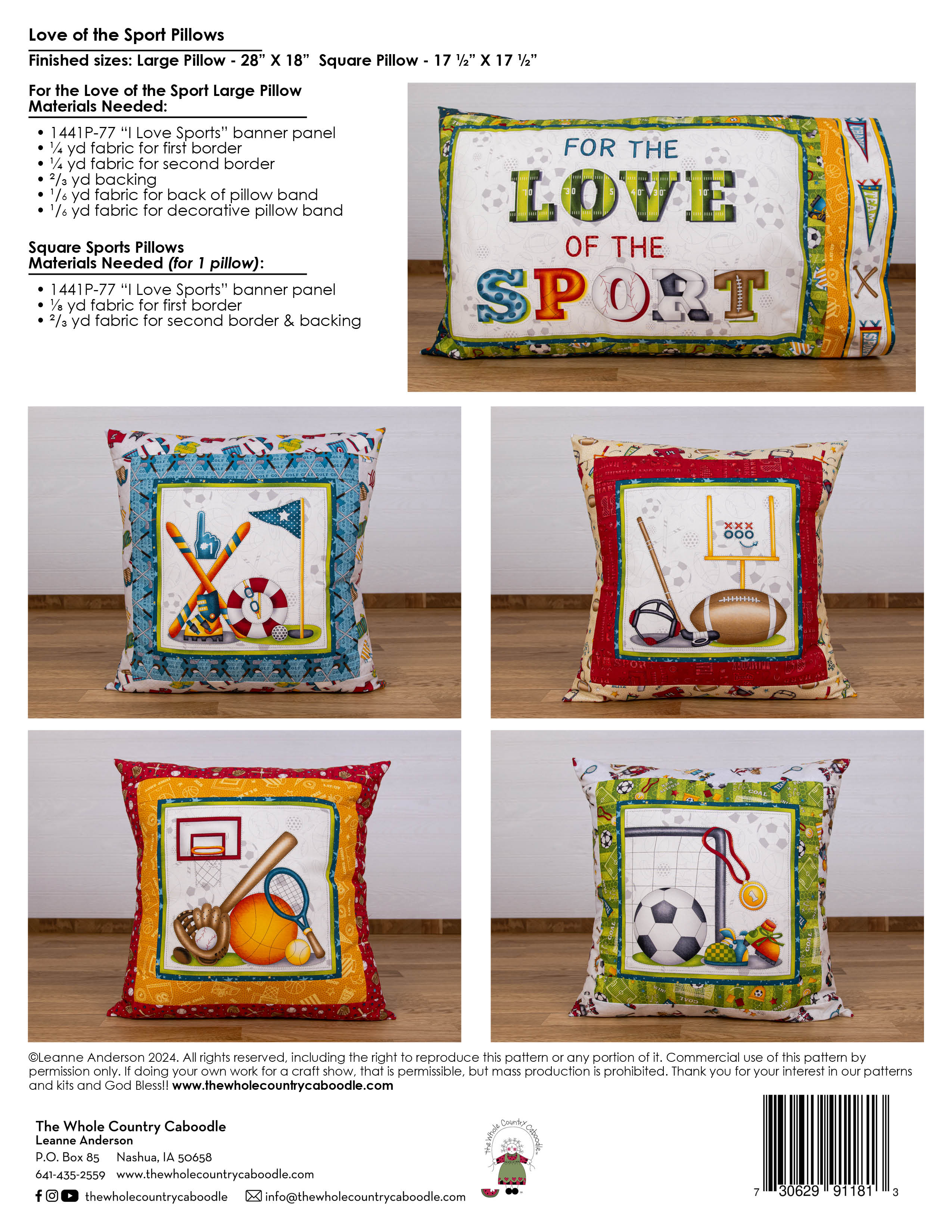 Love of the Sport Pillows Pattern