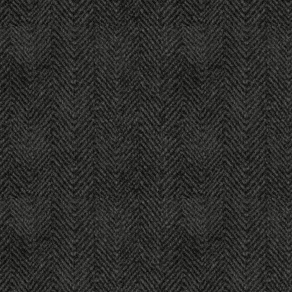 MASF1841 Black Herringbone || Woolies Flannel