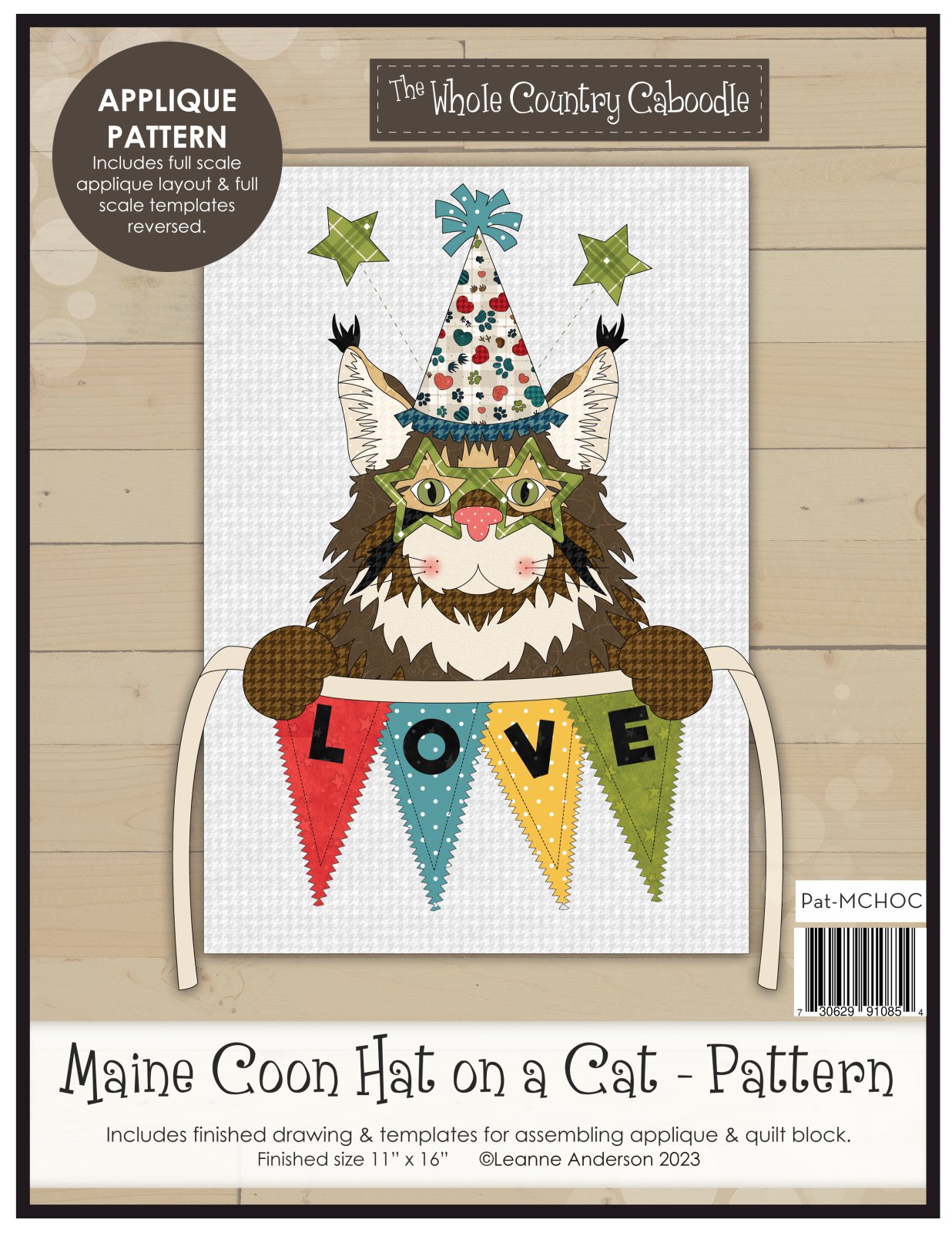 Maine Coon Hat On A Cat Applique