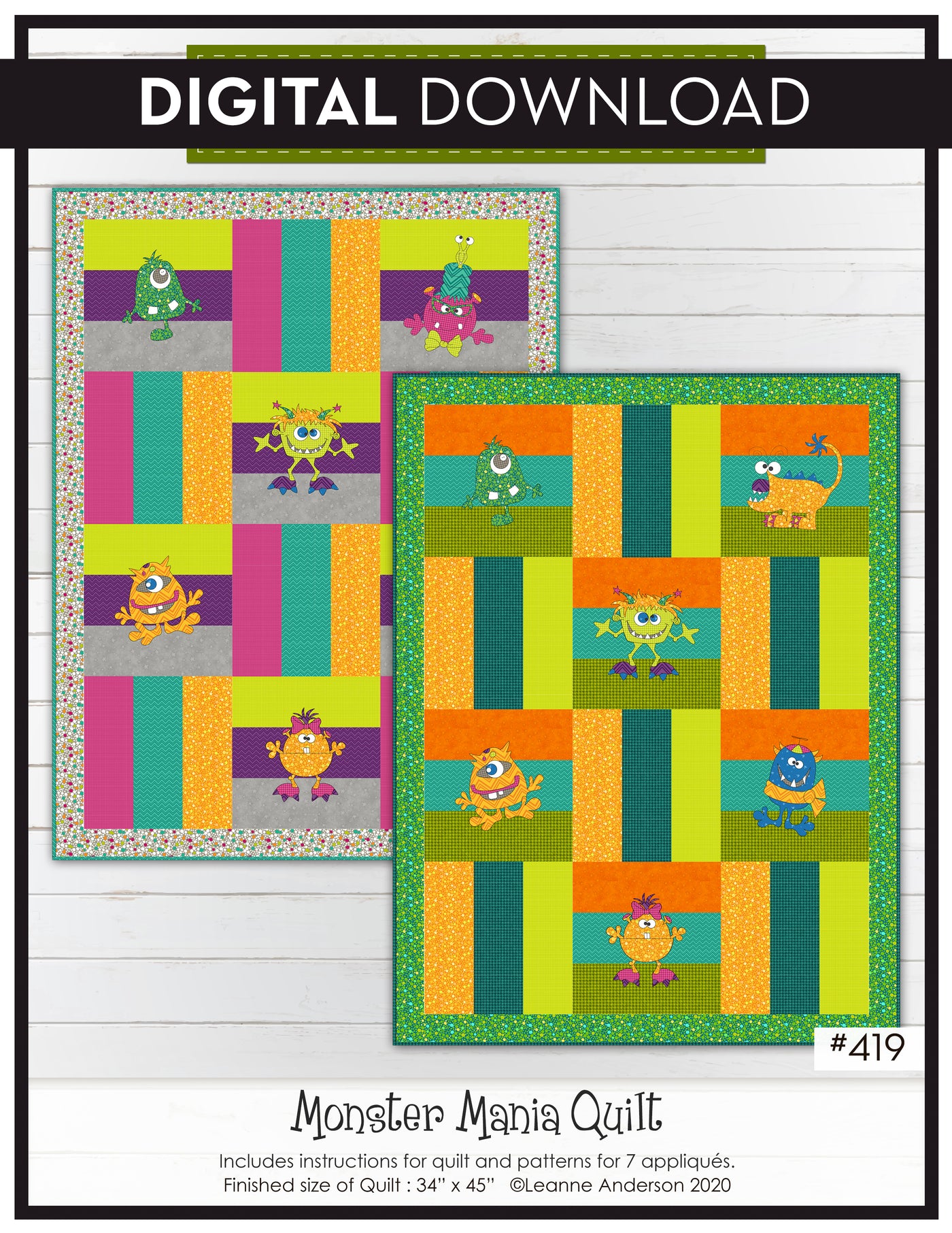 Monster Mania Quilt Pattern