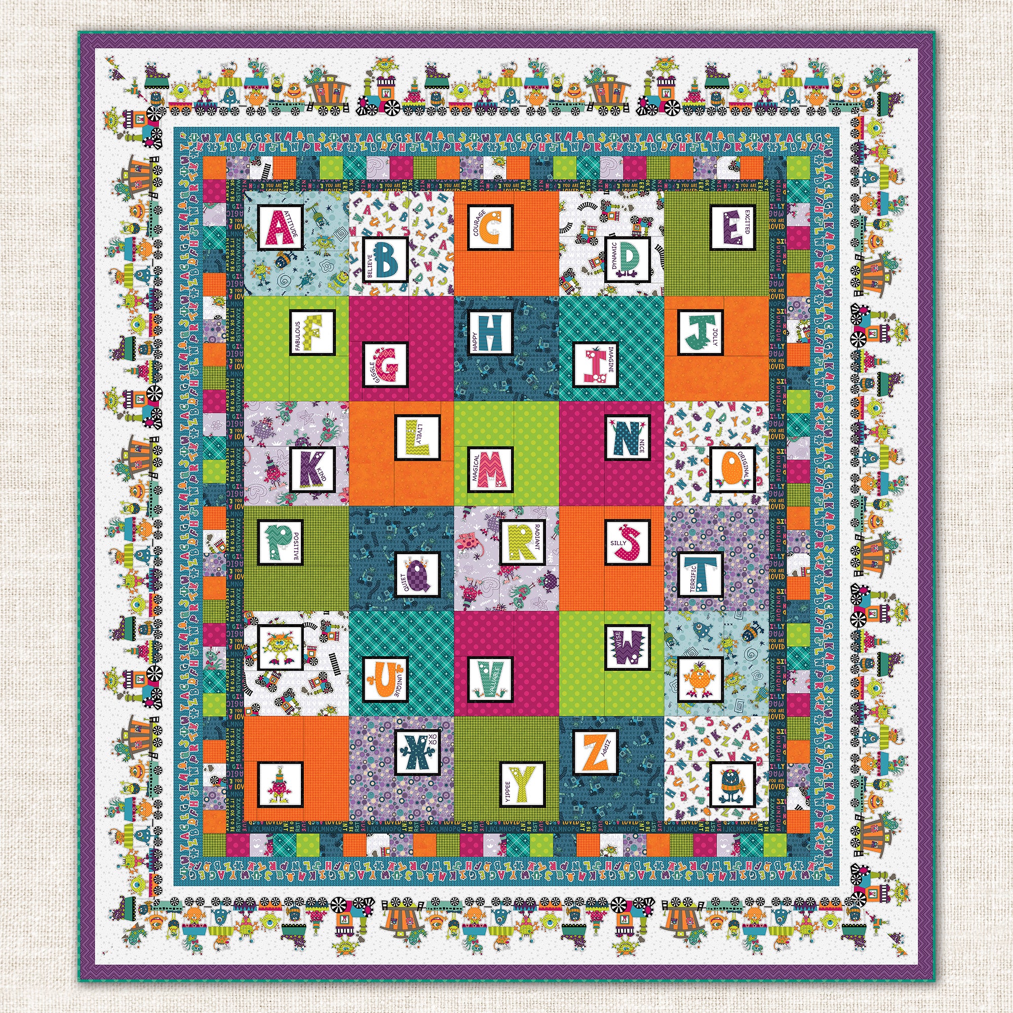 Monsters' ABCs Quilt Pattern