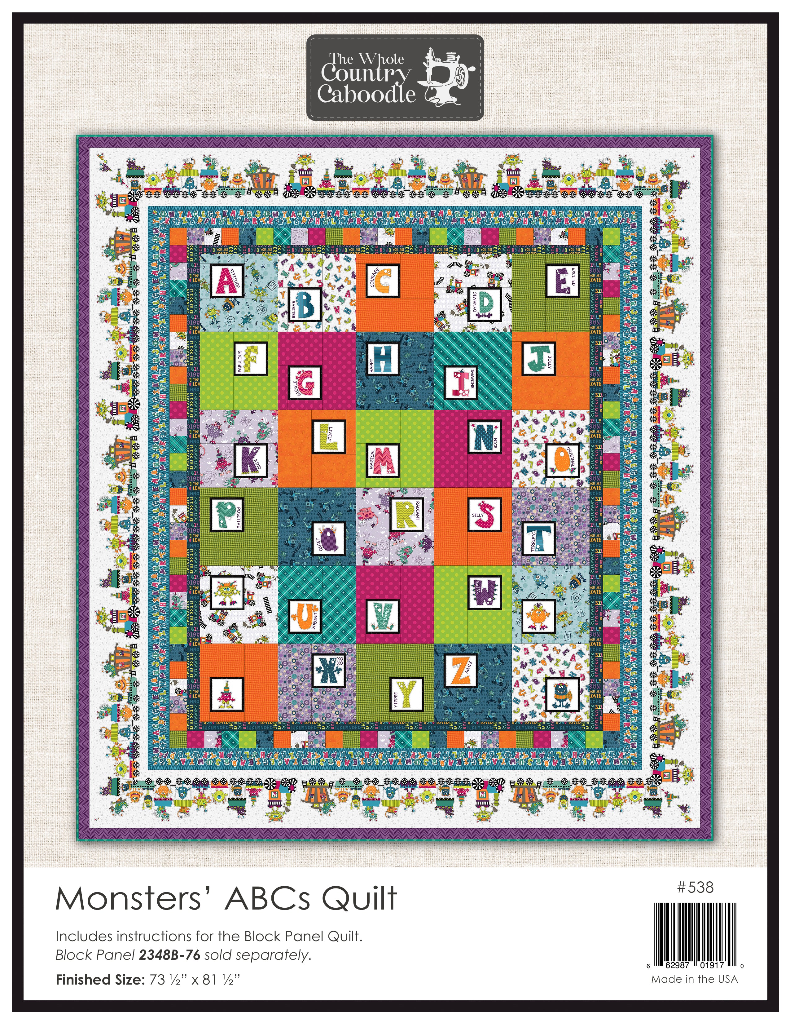 Monsters' ABCs Quilt Pattern
