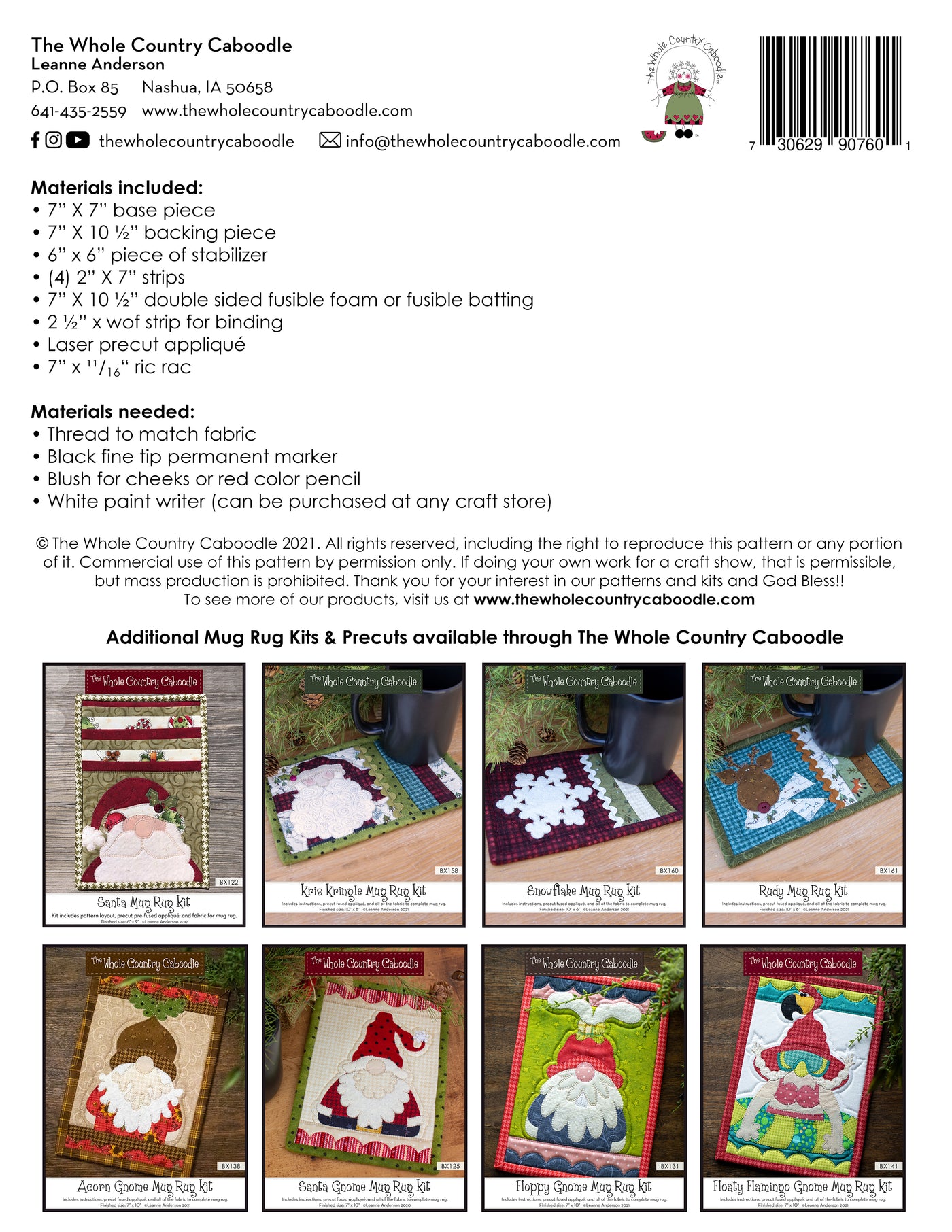 Mr. McChilly Mug Rug Kit