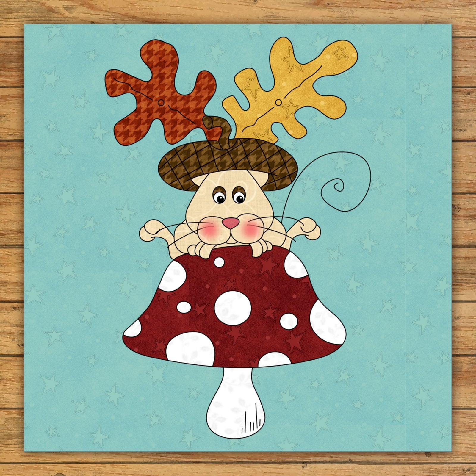 Mushroom & Mouse Applique