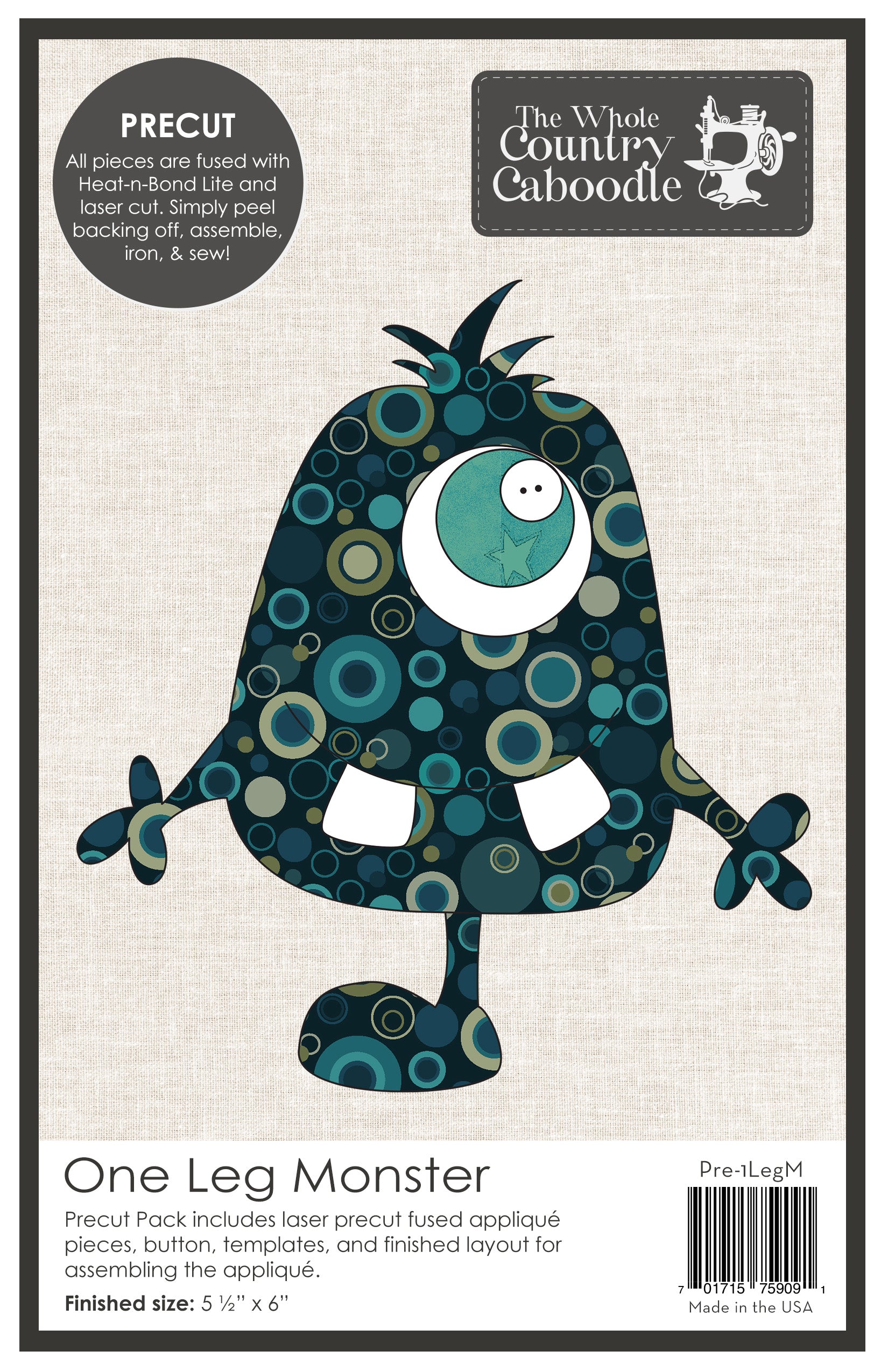 One Leg Monster Applique