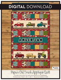 Papa's Old Truck Applique Quilt Pattern