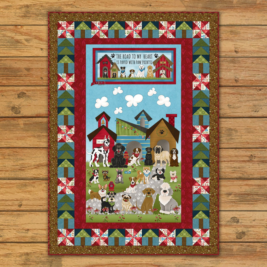 Paved with Paw Prints Panel Quilt Kit Version #1