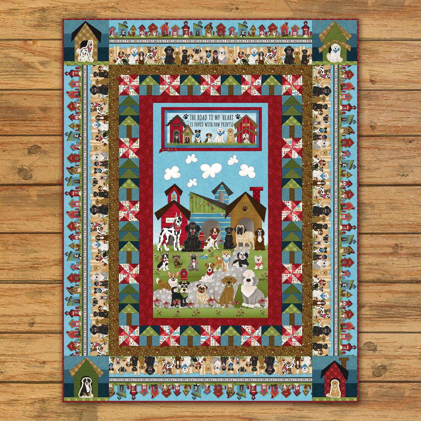 Paved with Paw Prints Panel Quilt Kit Version #2