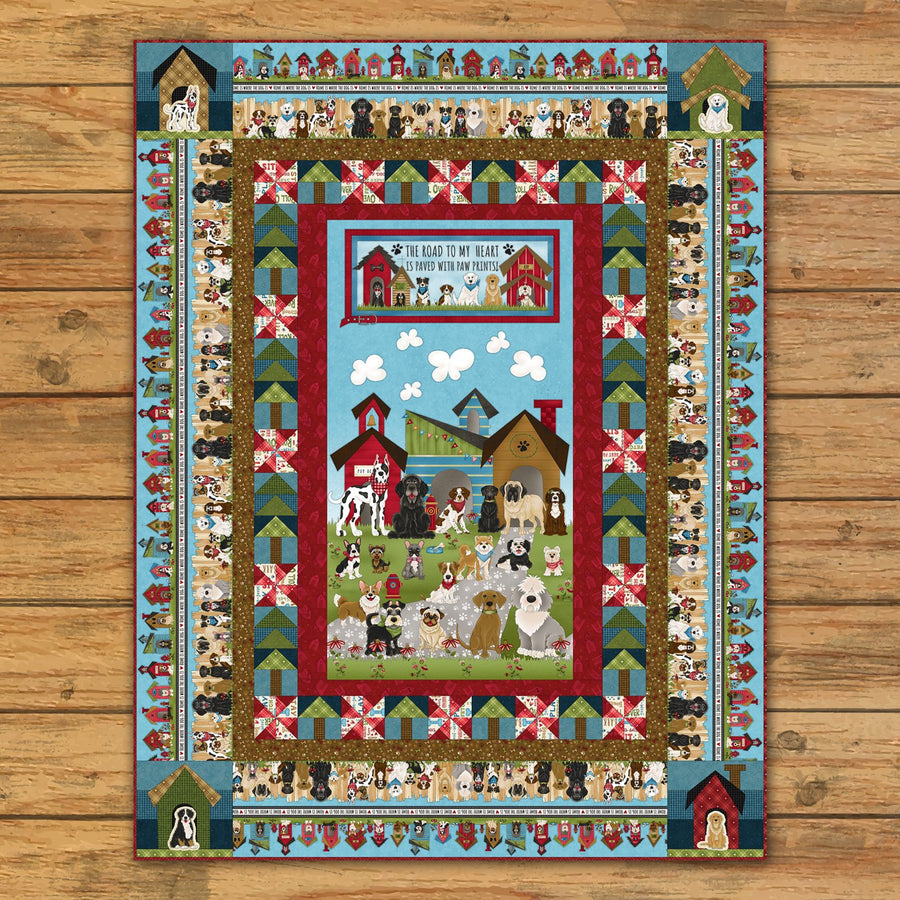 Paved with Paw Prints Panel Quilt Kit Version #2