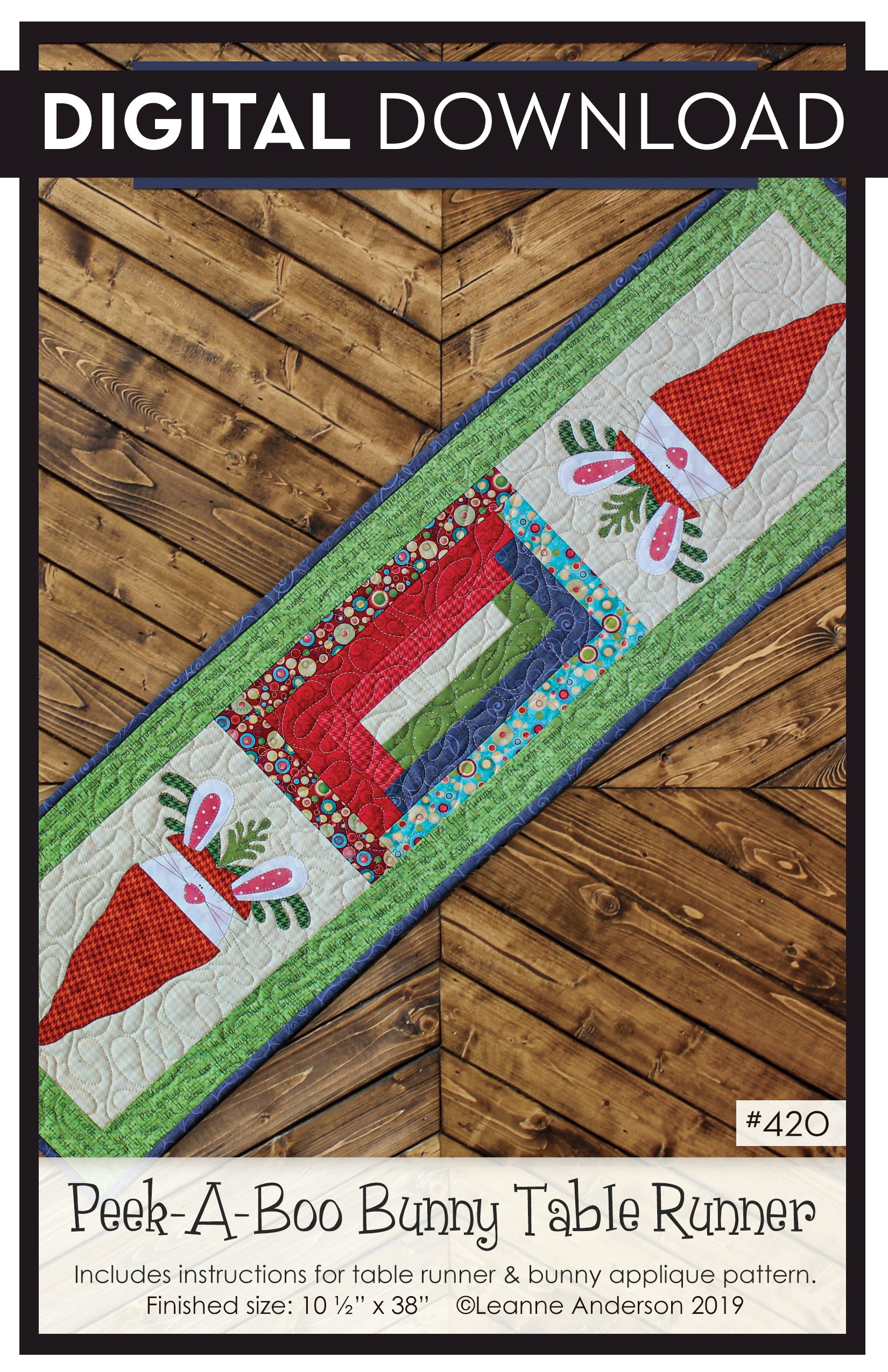 Peek-A-Boo Bunny Table Runner Pattern