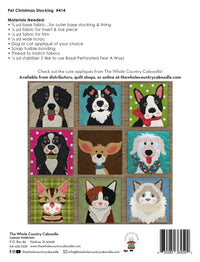 Pet Christmas Stocking Pattern (Appliques not included)
