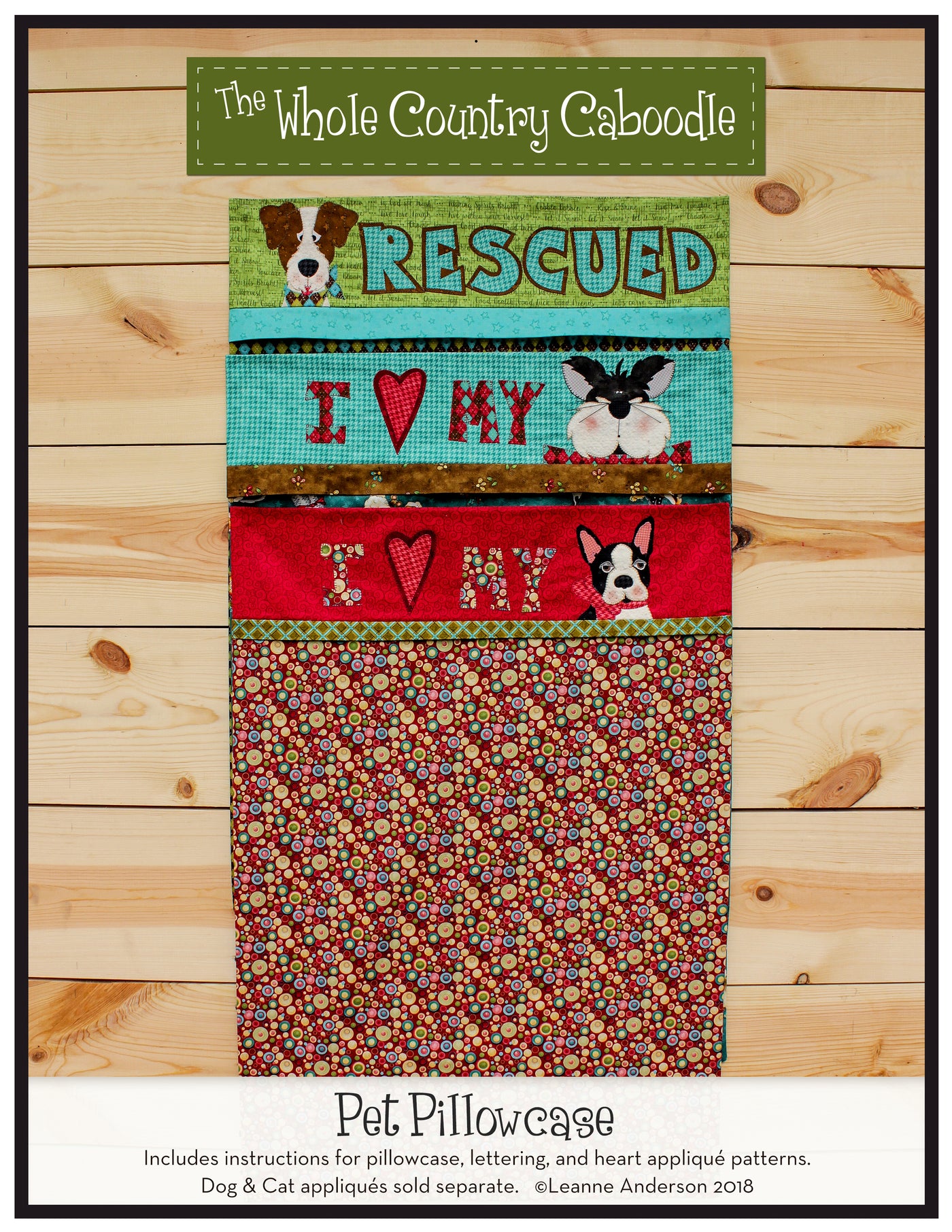 Pet Pillowcase Pattern (Appliques not included)