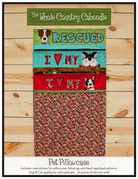 Pet Pillowcase Pattern (Appliques not included)
