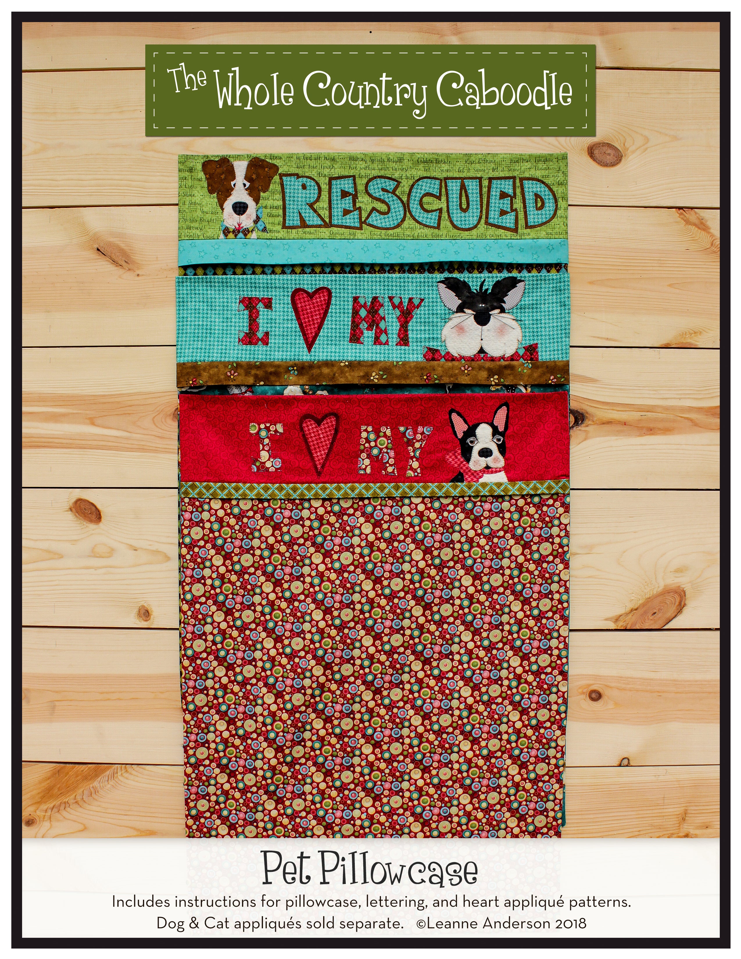Pet Pillowcase Pattern (Appliques not included)