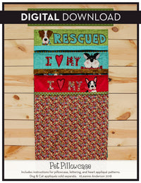 Pet Pillowcase Pattern (Appliques not included)
