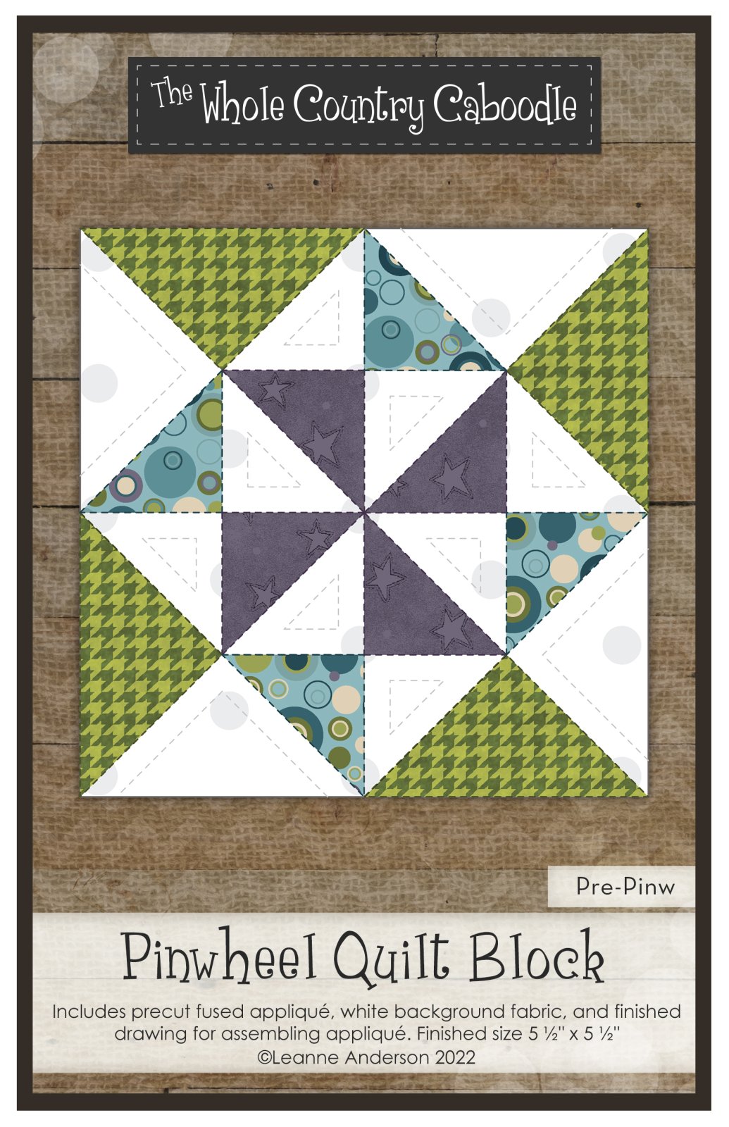 Pinwheel Quilt Block Precut Fused Applique Pack