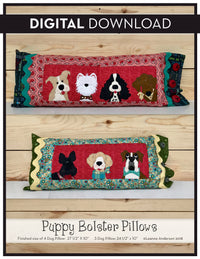 Puppy Bolster Pillows Pattern (Appliques not included)