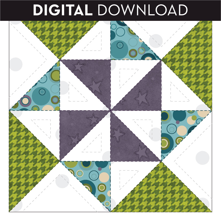 Pinwheel Quilt Block Precut Fused Applique Pack