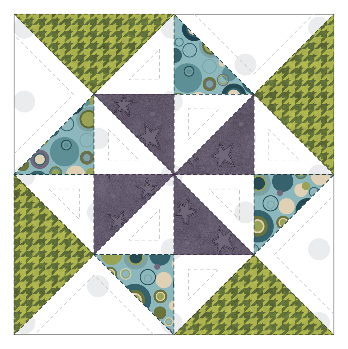 Pinwheel Quilt Block Applique Pattern