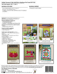 Quilter Gnome & Tulip Quilt Block Applique Tea Towel Kit